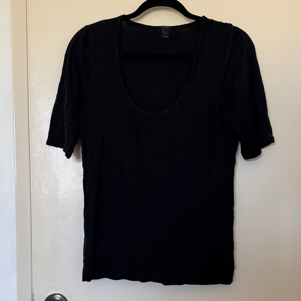 JCrew Basic Black Women's Top size L